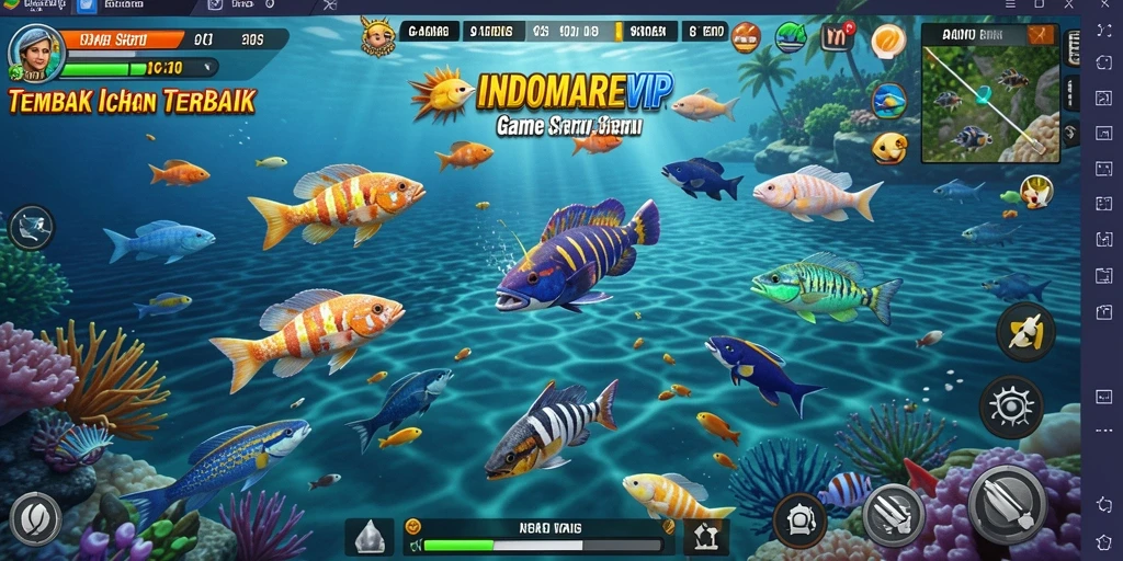 Screenshot gameplay INDOMAREVIP menampilkan aksi seru Tembak Ikan.