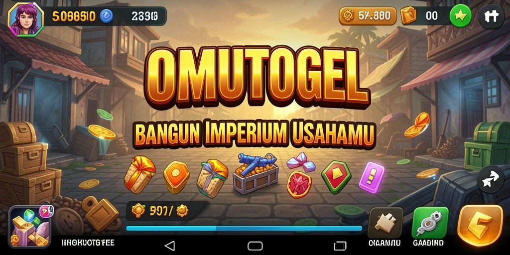 Screenshot gameplay OMUTOGEL menampilkan strategi pengelolaan bisnis.