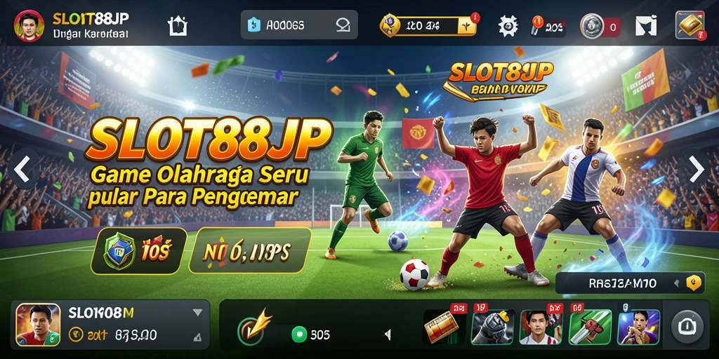 Screenshot utama SLOT88JP menampilkan gameplay olahraga yang seru dan dinamis.