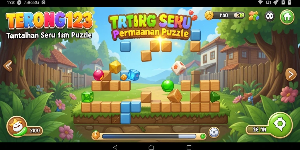 Screenshot menunjukkan gameplay seru dalam permainan puzzle.