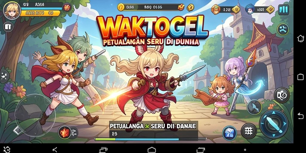 Screenshot gameplay WAKTOGEL menampilkan aksi karakter Anime yang seru.